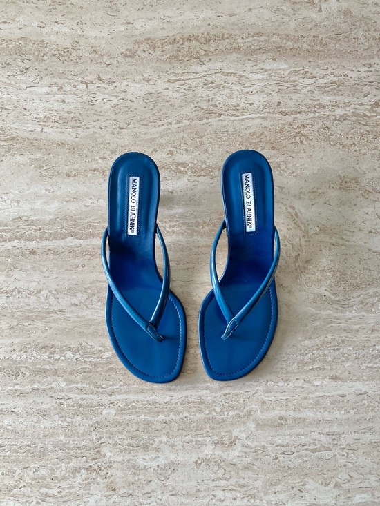 Manolo Blahnik Shoes - Vintage Manolo Blahnik Thong Sandal Heels